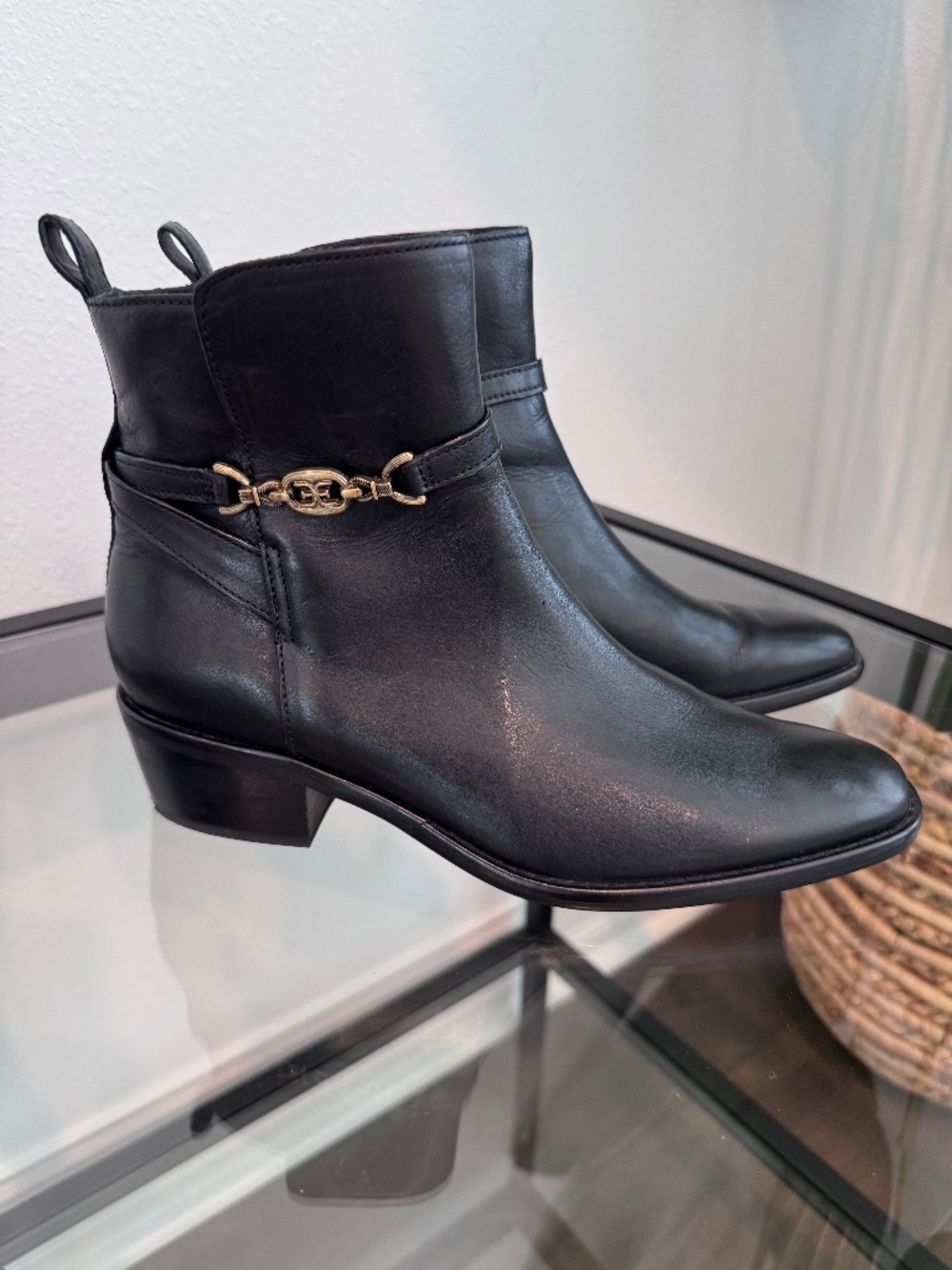SAM EDELMAN Women’s Brawley Buckled Black Ankle Boots Leather Size 8